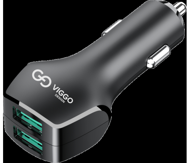 VIGGO DESIGN 2xUSB 2.4A Czarna - 1458554 - zdjęcie 2
